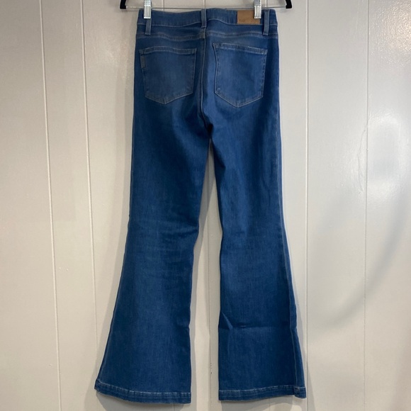 PAIGE Genevieve Flare Jeans | Petite 26 | High Rise Stretch Denim | 29” Inseam - Picture 8 of 16
